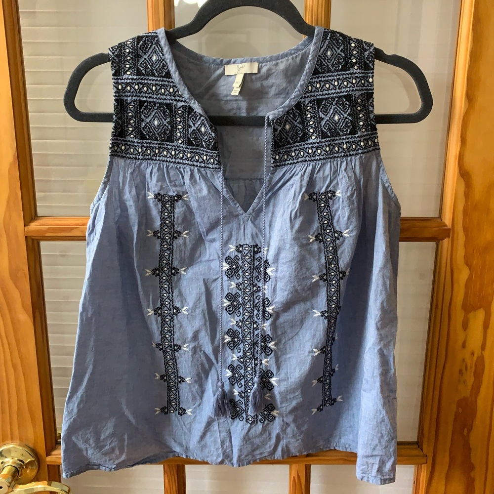 Joie short sleeve bohemian shirt with tassels
